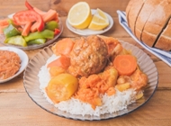 עסקית אורז + קציצת עוף + ירקות / שעועית פיקנטי עסקית אורז + קציצת עוף + ירקות / שעועית פיקנטי בכור את שושי בני ברק