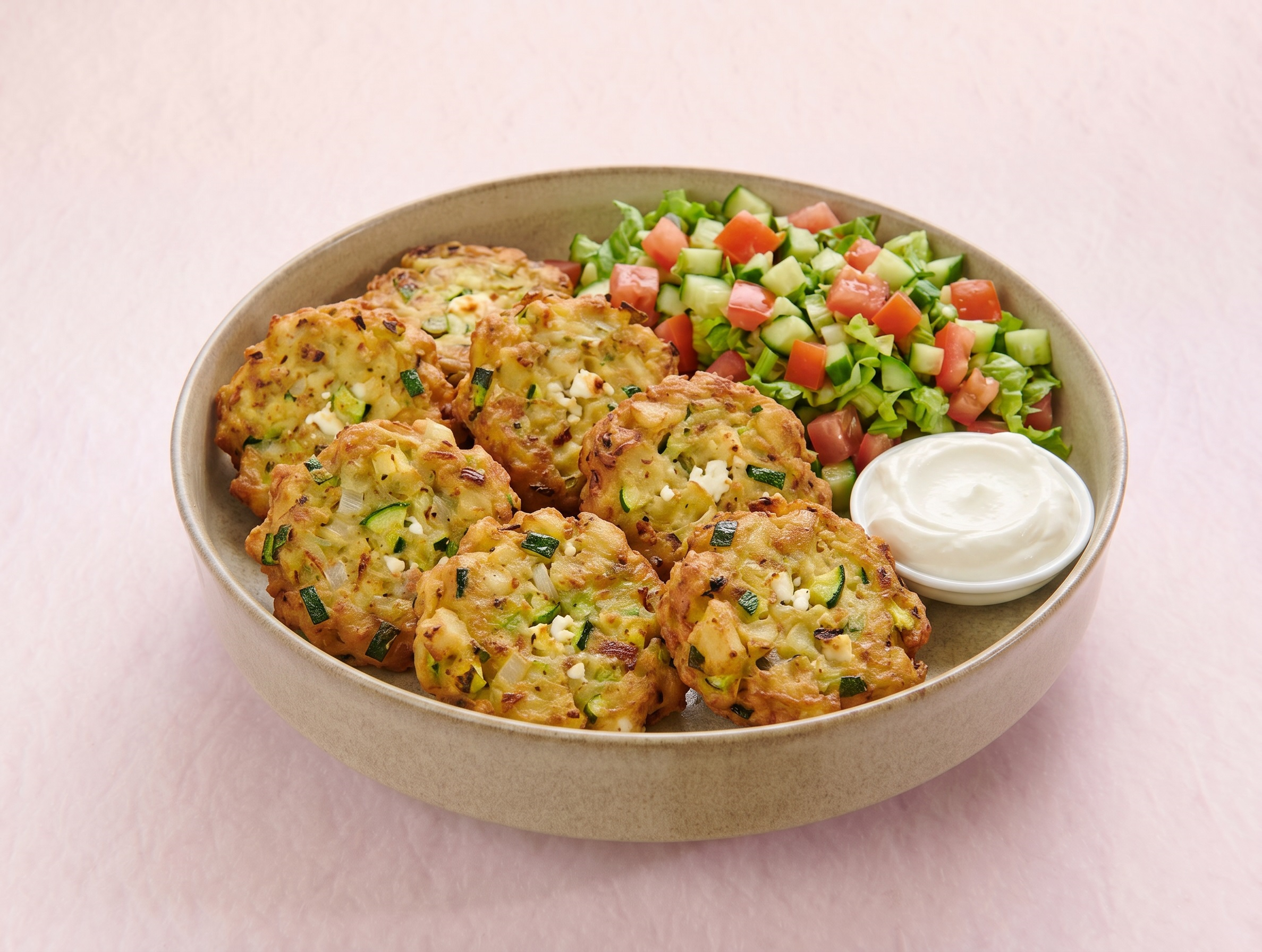 קציצות קישואים + סלט אישי סלטים פתח תקווה