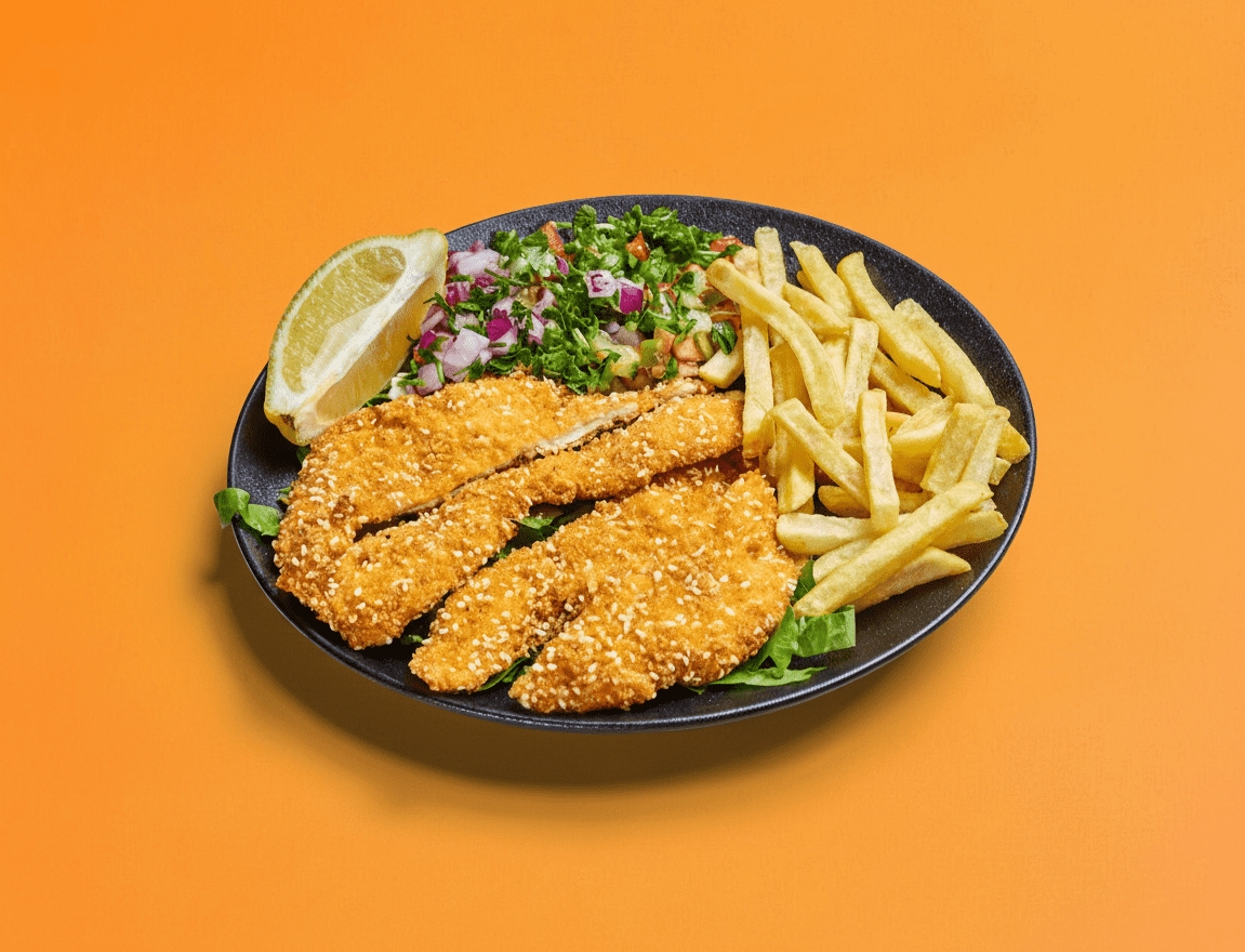 שניצל בצלחת הפלאפליה באר שבע