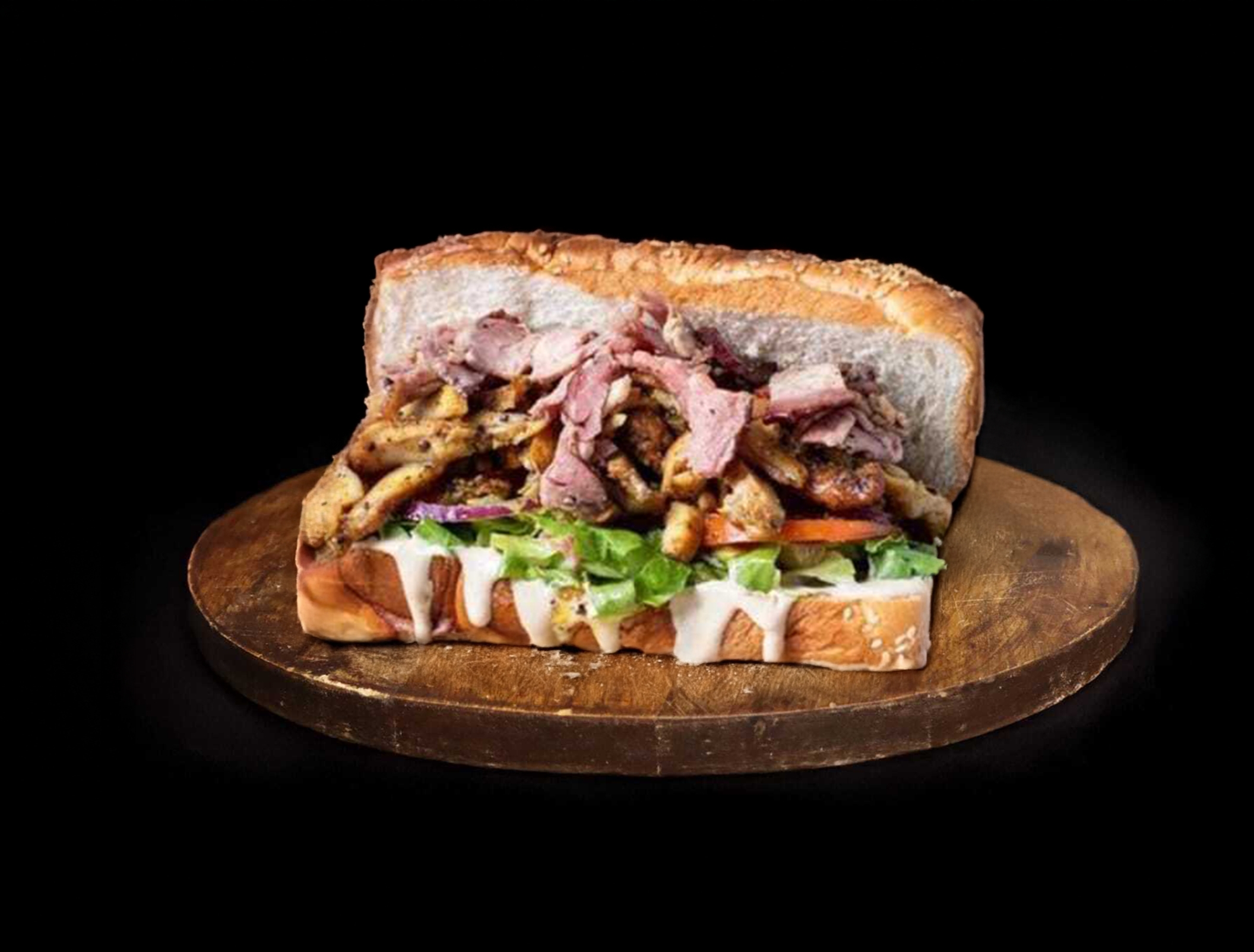 סמוקי שווארמה מיקס בחלה/בגט Meat Bone מיט בון נס ציונה