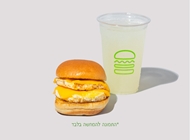 דאבל סנדוויץ' ביצה וצ'יז, לימונדה שייק שאק נמל תל אביב