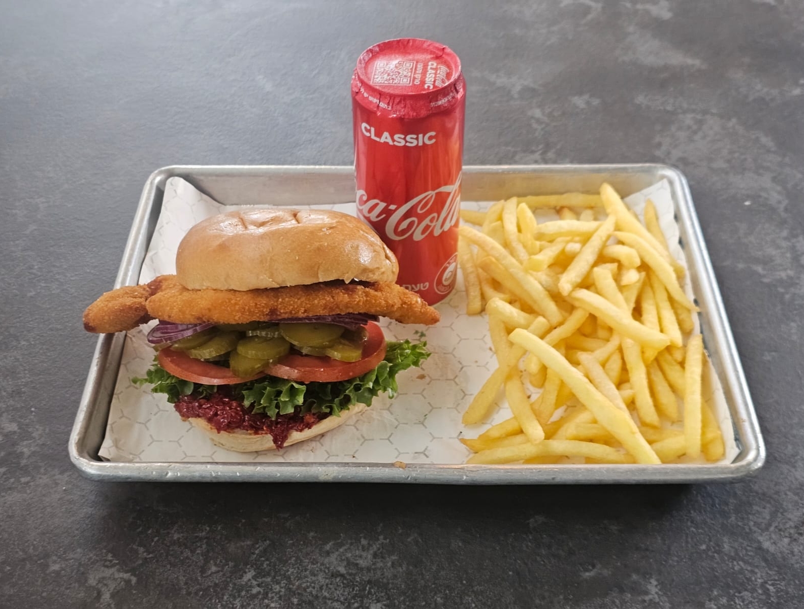 THE SCHNITZEL COMBO Vivid Burger ויויד בורגר ירושלים