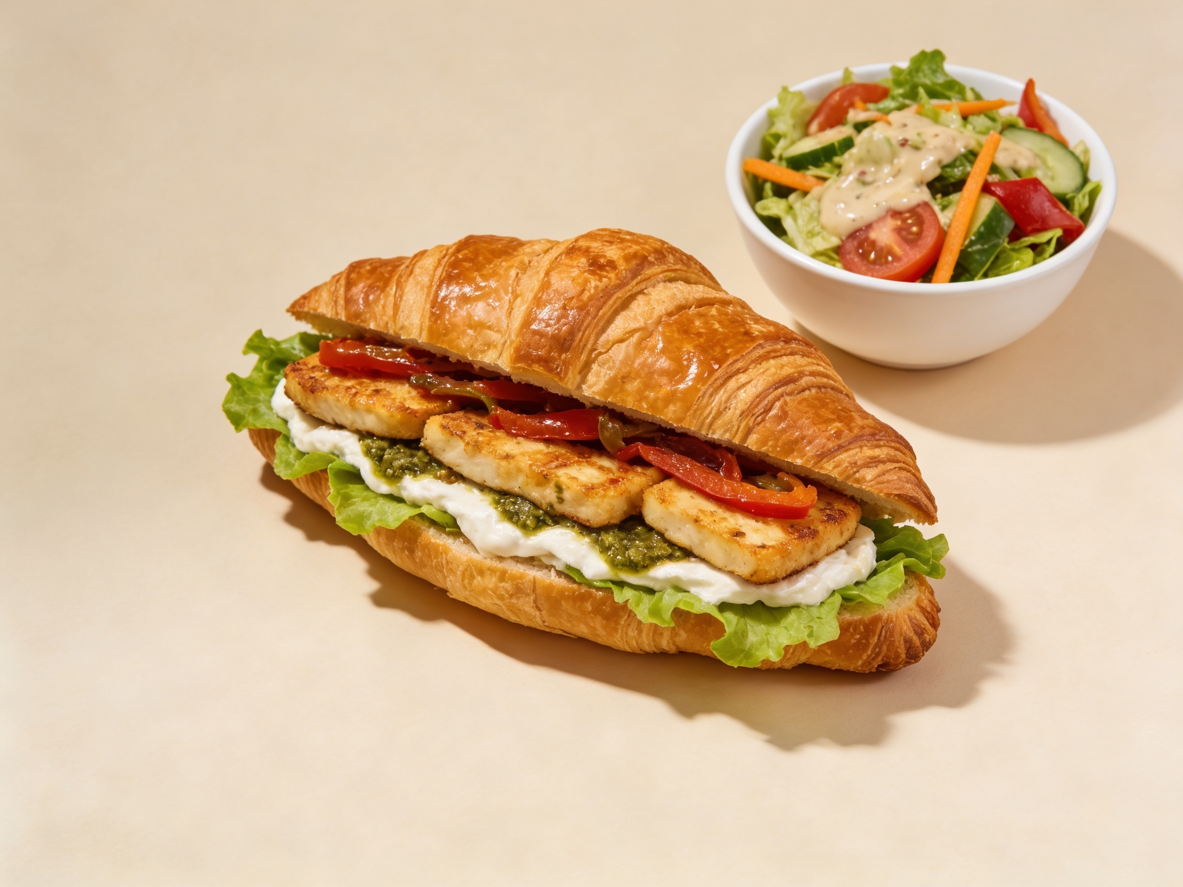 כריך קרואסון חלומי קצוצה בר סלטים נתניה