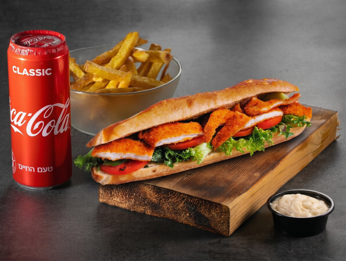 דיל כריך + תוספת צד + שתייה קלה טעם הבשר בית שמש
