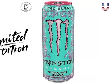 משקה אנרגיה גויאבה - Monster Energy Ultra Vice Guava, משקה האנרגיה Monster Energy Ultra Vice Guava הוא מהדורה מיוחדת מסדרת Ultra של מונסטר, המציעה טעם טרופי מודגש של גויאבה עם פרופיל רענן ופירותי. המשקה הוא ללא סוכר ובעל ערך קלורי נמוך, אך עדיין מספק את אפקט האנרגיה המוכר של מונסטר בזכות שילוב של קפאין, טאורין וויטמיני B. העיצוב הצבעוני של הפחית והטעם האקזוטי הופכים אותו למהדורה מבוקשת במיוחד בקרב חובבי משקאות אנרגיה.