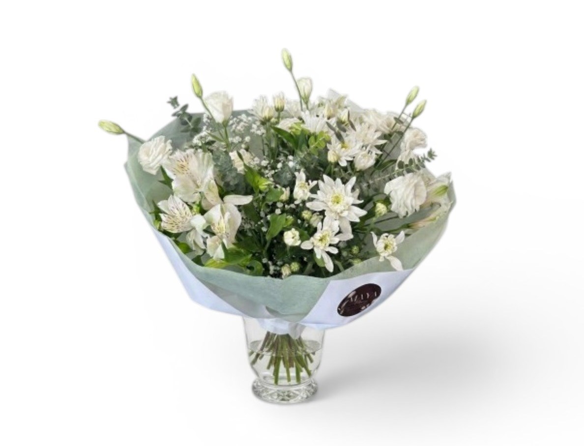זר לבן קלאסי Maya flowers ראשון לציון