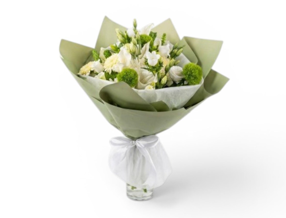 זר לבן מודרני Maya flowers ראשון לציון
