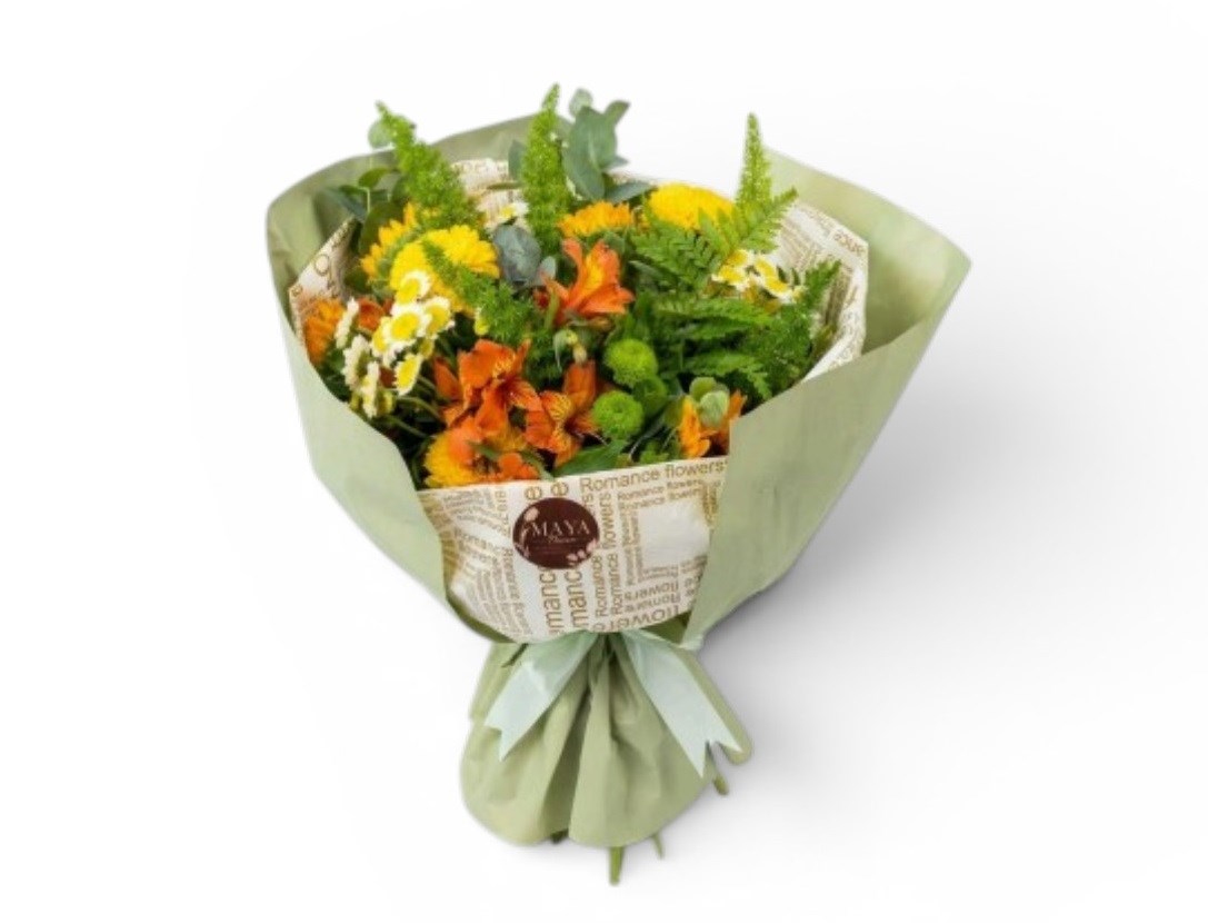 זר כתום שמח Maya flowers ראשון לציון
