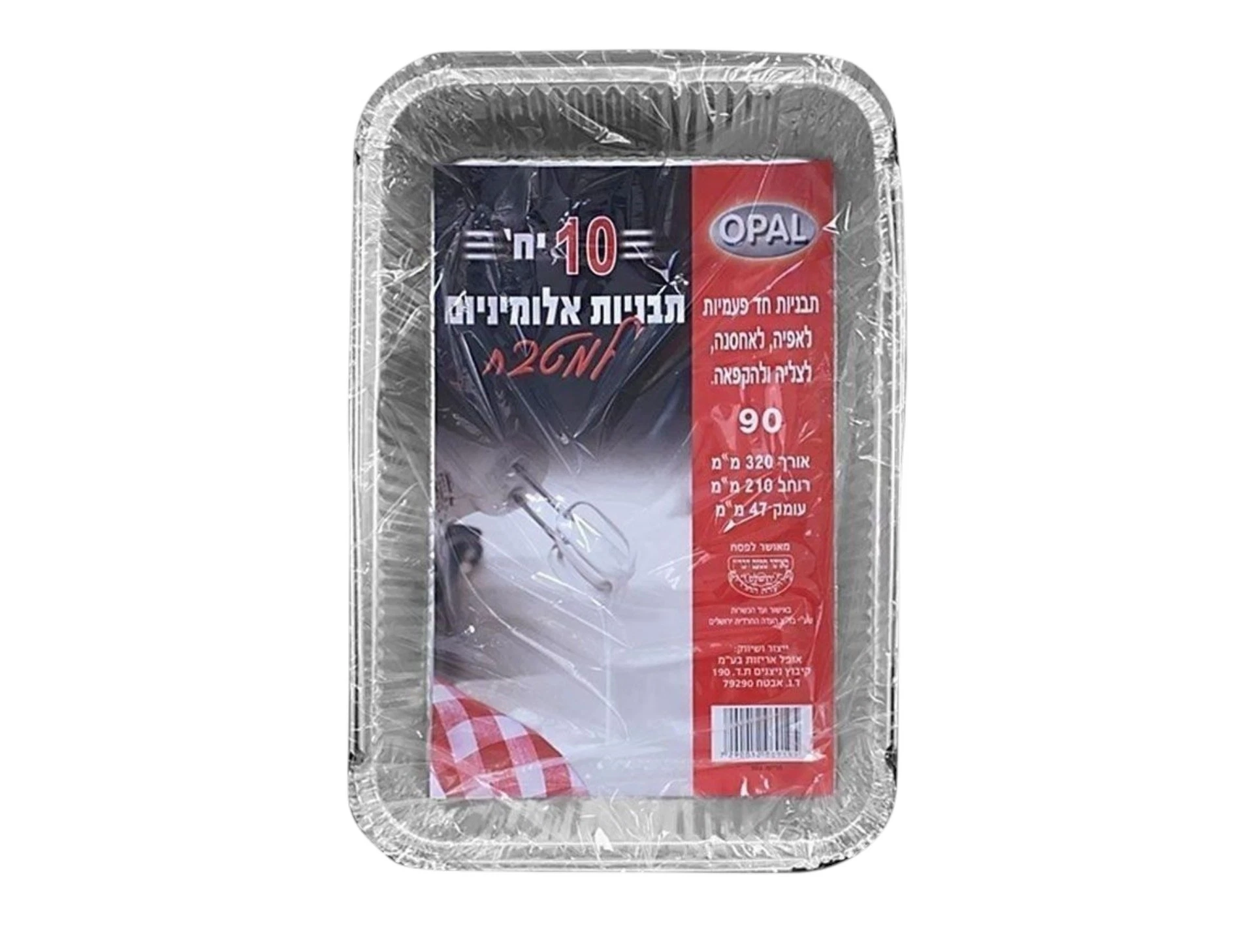 תבנית אלומיניום 10 י'ח (320x210) פיצוחי גן עדן בת ים